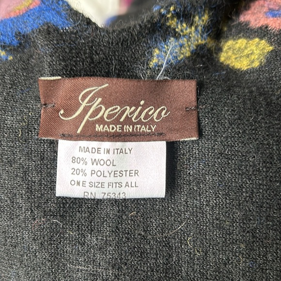 IPERICO MADE IN ITALY WOOL BLEND SHAWL SIZE OS - Picture 7 of 7